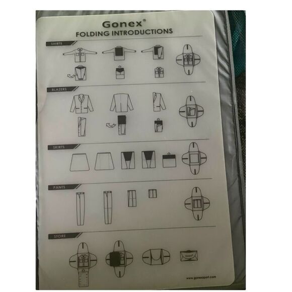 Gonex 4 Packing Folder Travel Garment Bags Green and Blue - Picture 4 of 4